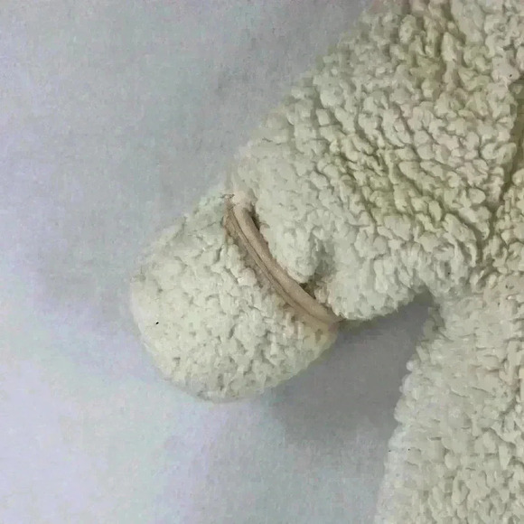 Jessica Simpson Baby Snowsuit Sz 6-9 Months Cream and Pink Fleece Lining Zipper - Picture 8 of 9